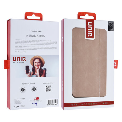 UNIQ Accessory UNIQ AccessoryiPhone 14 & 15 Plus Rose Porte-cartes Booktype pour 3 cartes - Fermeture magnetique UNIQ Accessory UNIQ AccessoryiPhone 14 & 15 Plus Rose Porte-cartes Booktype pour 3 cartes - Fermeture magnetique