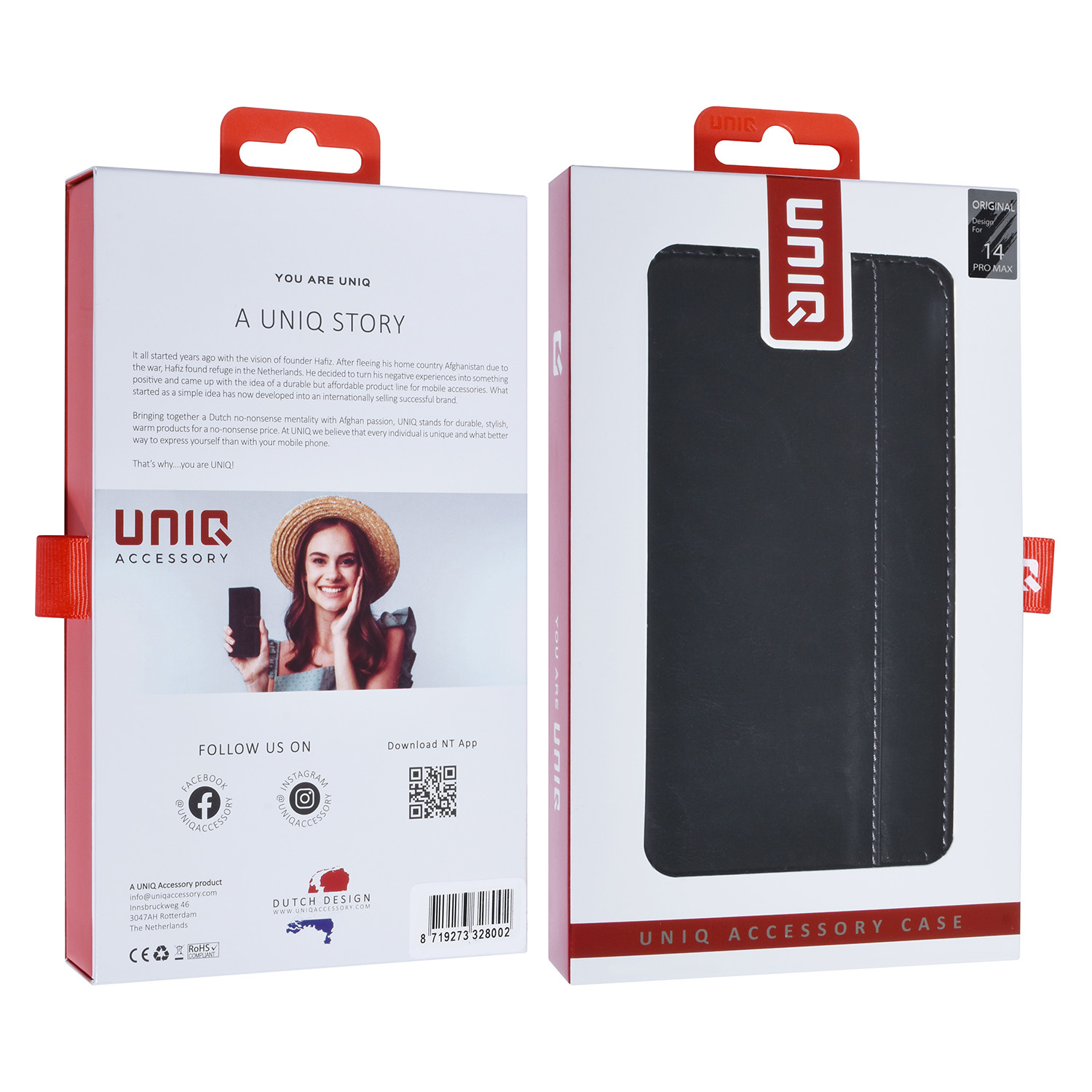 UNIQ Accessory UNIQ Accessory Zwart iPhone 14 Pro Booktype Pasjeshouder voor 3 pasjes - Magneetsluiting, foto 5 van 5