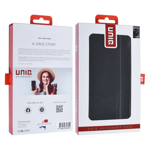 UNIQ Accessory UNIQ Accessory iPhone 14 & 13 - Schwarz Booktype Kartenhalter fur 3 Karten - Magnetverschluss