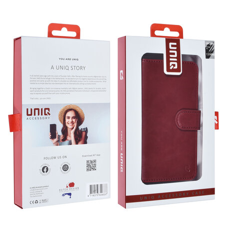 UNIQ Accessory UNIQ Accessory 2 in 1 Rood iPhone 13 Mini Booktype en Backcover Pasjeshouder - Magneetsluiting UNIQ Accessory UNIQ Accessory 2 in 1 Rood iPhone 13 Mini Booktype en Backcover Pasjeshouder - Magneetsluiting