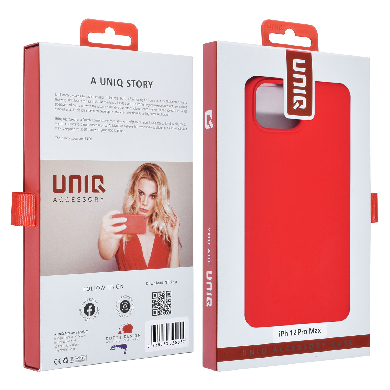 UNIQ Accessory UNIQ Accessory iPhone 12 Pro Max Premium Backcover hoesje - Rood, foto 3 van 4