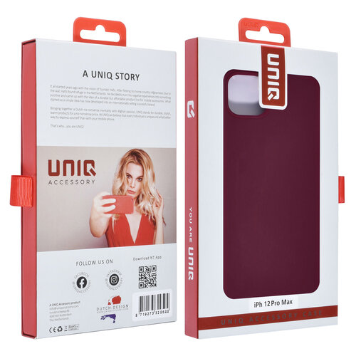 UNIQ Accessory UNIQ Accessory iPhone 12 Pro Max Premium Backcover hoesje - Bordeaux