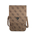 Guess 7 inch PU Leather Telefoontas - Wallet bag - 4G Triangle - Bruin