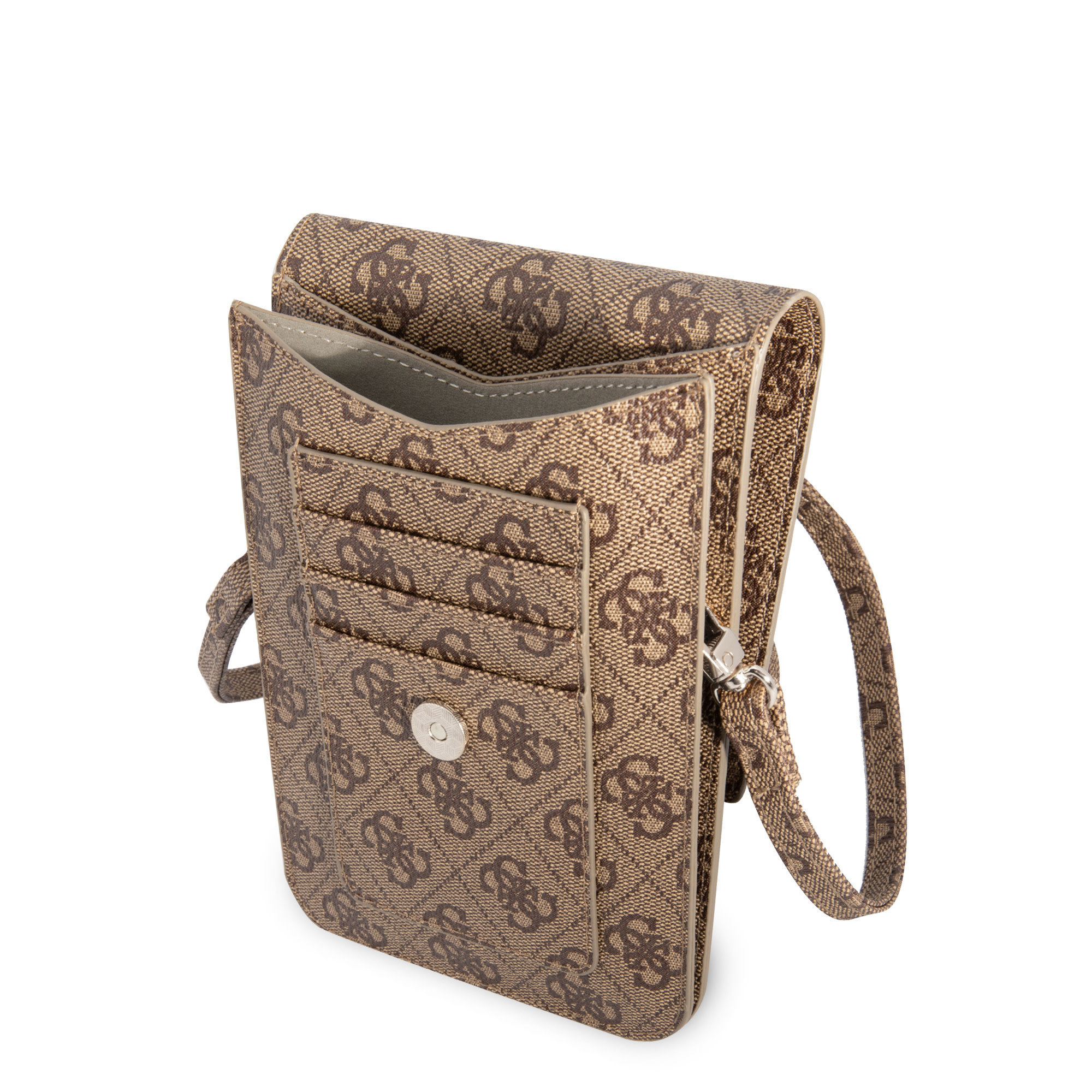 Guess Guess 7 inch PU Leather Telefoontas - Wallet bag - 4G Triangle - Bruin, foto 4 van 4