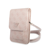 Guess Guess 7 inch PU Leather Telefoontas - Wallet bag - 4G Triangle - Roze Guess Guess 7 inch PU Leather Telefoontas - Wallet bag - 4G Triangle - Roze