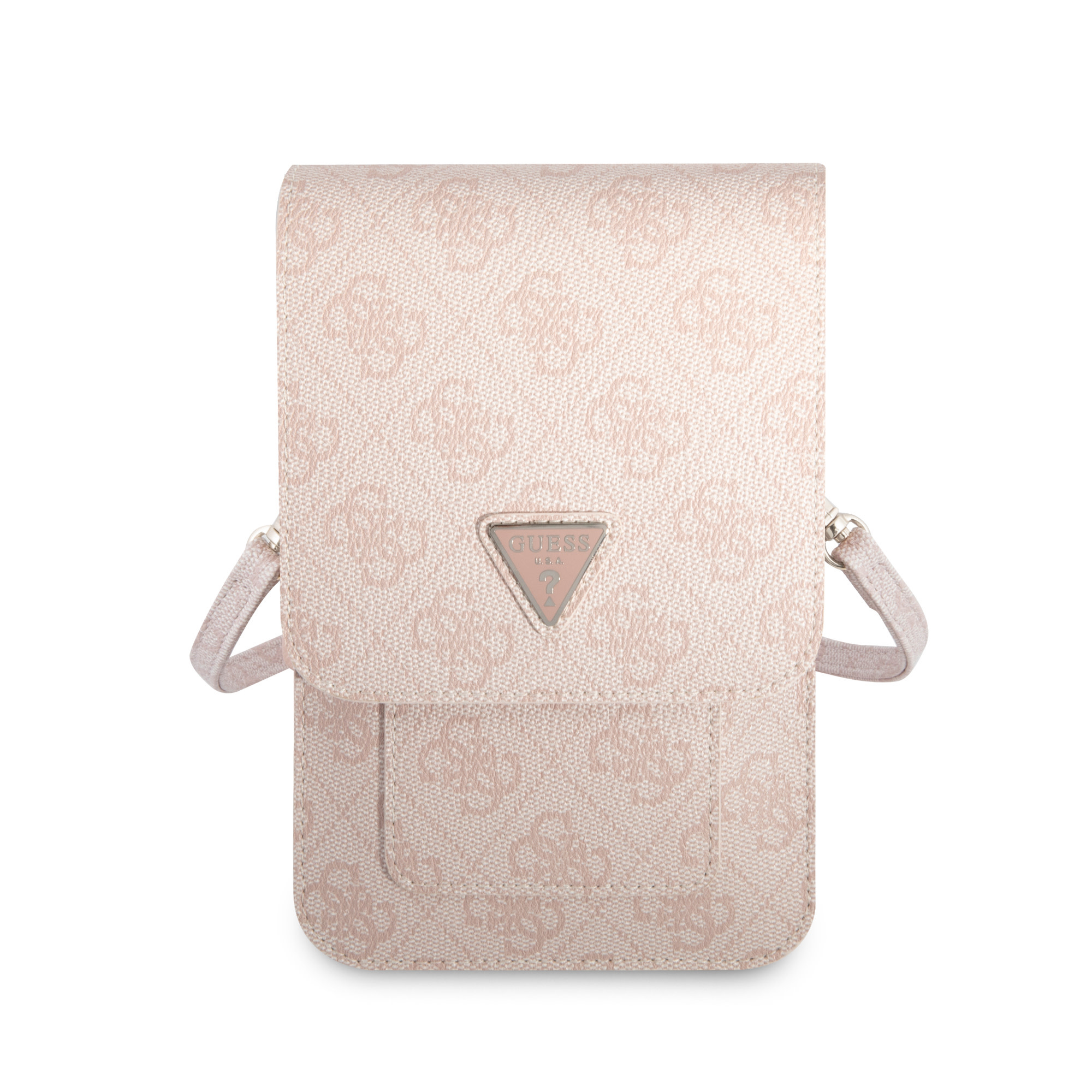 Guess Guess 7 inch PU Leather Telefoontas - Wallet bag - 4G Triangle - Roze