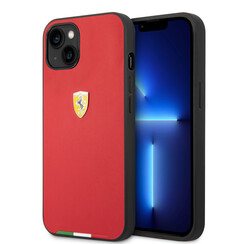 Ferrari iPhone 14 & 15 Plus Hardcase Italian Flag Line - Red