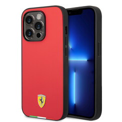 Ferrari iPhone 14 Pro Hardcase Backcover - Italian Flag Line - Rood