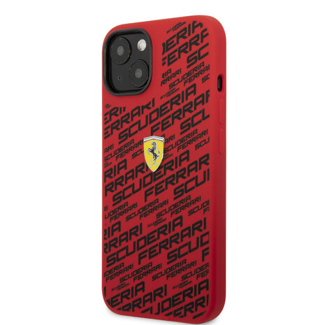 Ferrari Ferrari iPhone 14 Pro Hardcase Backcover - Scuderia All-Over - Rood Ferrari Ferrari iPhone 14 Pro Hardcase Backcover - Scuderia All-Over - Rood