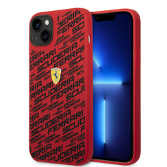 Ferrari iPhone 14 & 15 Plus Hardcase-Ruckseite Scuderia All-Over - Rot