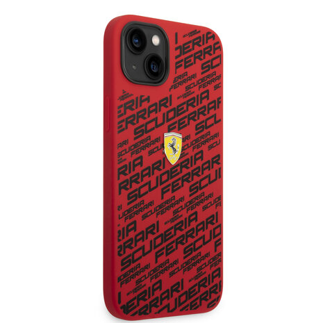 Ferrari Ferrari iPhone 14 & 15 Plus Hardcase Backcover - Scuderia All-Over - Rood Ferrari Ferrari iPhone 14 & 15 Plus Hardcase Backcover - Scuderia All-Over - Rood