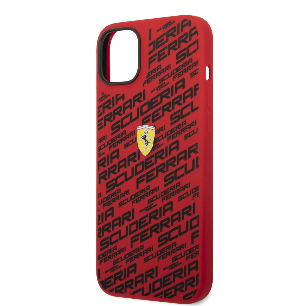 Ferrari Ferrari iPhone 14 & 15 Plus Hardcase Backcover - Scuderia All-Over - Rood Ferrari Ferrari iPhone 14 & 15 Plus Hardcase Backcover - Scuderia All-Over - Rood
