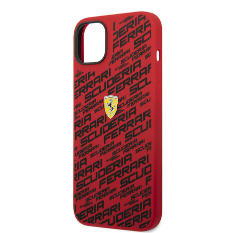 Ferrari Ferrari iPhone 14 & 15 Plus Hardcase Backcover - Scuderia All-Over - Rood Ferrari Ferrari iPhone 14 & 15 Plus Hardcase Backcover - Scuderia All-Over - Rood