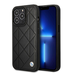 BMW iPhone 14 Pro Hardcase-Rückseite - Quilted - Schwarz