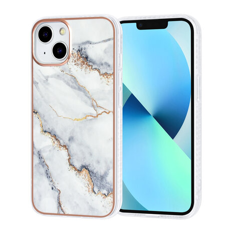 UNIQ Accessory UNIQ Accessory iPhone 13 & 14 TPU Coque - Marble White UNIQ Accessory UNIQ Accessory iPhone 13 & 14 TPU Coque - Marble White