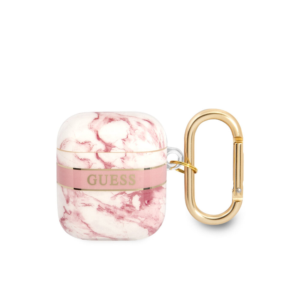 Guess Guess Airpods - Airpods 2 Case - Marble - Roze Guess Guess Airpods - Airpods 2 Case - Marble - Roze