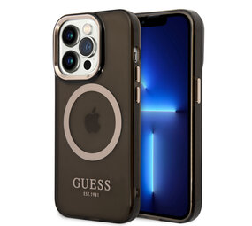Guess Guess coque arrière rigide pour iPhone 14 Pro - Gold Buttons & Camera - Magsafe Compatible - Translucide - Noir Guess Guess coque arrière rigide pour iPhone 14 Pro - Gold Buttons & Camera - Magsafe Compatible - Translucide - Noir