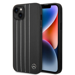 Mercedes-Benz coque arriere rigide pour iPhone 14 & 15 Plus - Genuine Leather - New Urban III - Noir