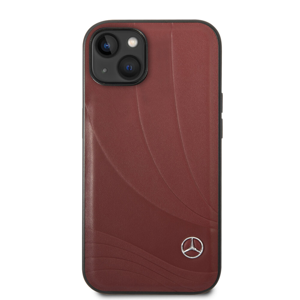Mercedes-Benz Mercedes-Benz coque arriere rigide pour iPhone 14 & 15 Plus - Genuine Leather - New Wave III - Rouge Mercedes-Benz Mercedes-Benz coque arriere rigide pour iPhone 14 & 15 Plus - Genuine Leather - New Wave III - Rouge