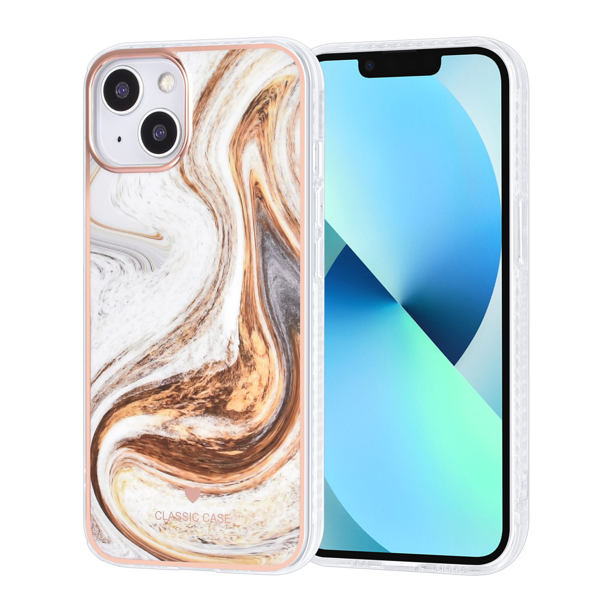 UNIQ Accessory UNIQ Accessory iPhone 13 & 14 TPU Backcover - Marble Brown