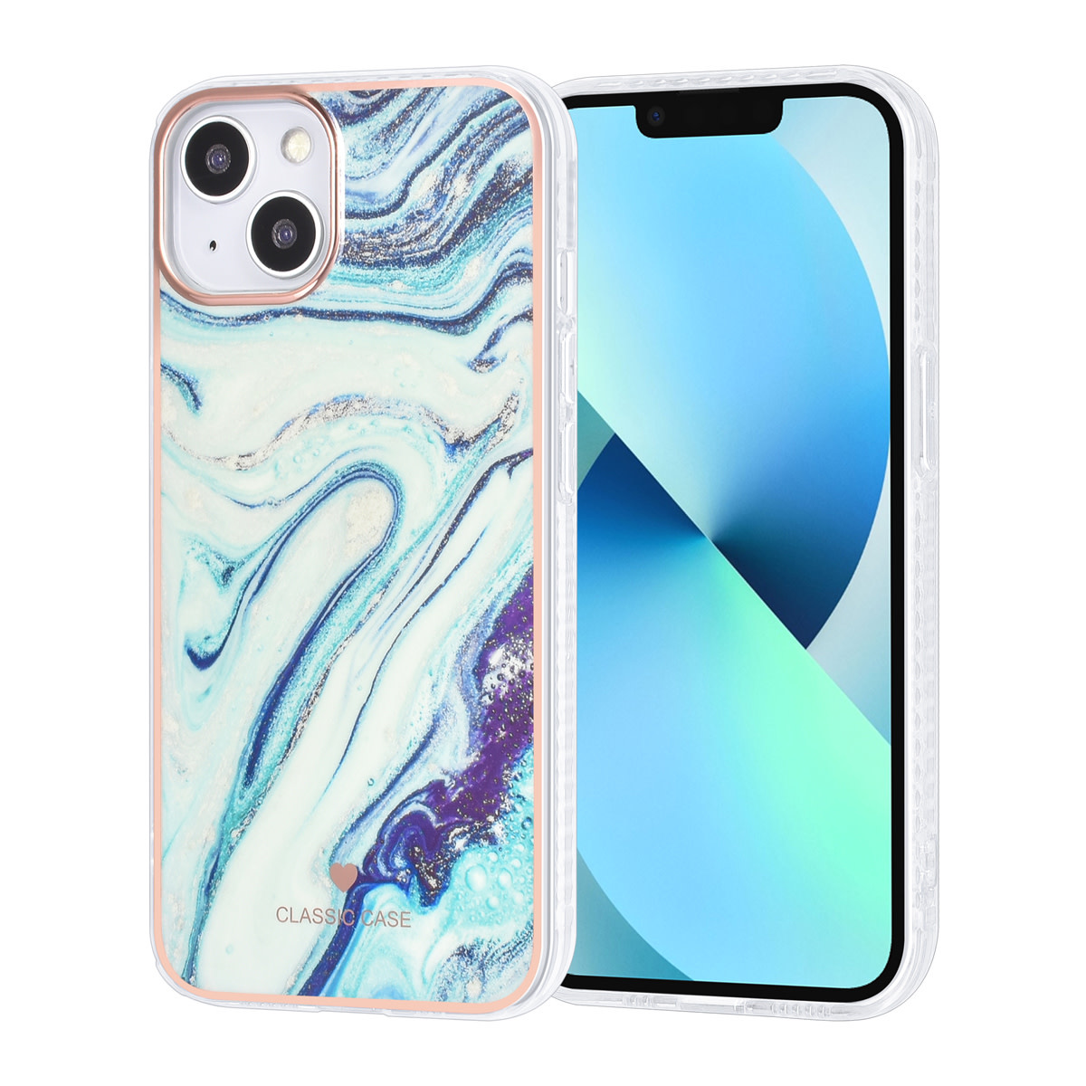 UNIQ Accessory UNIQ Accessory iPhone 13 & 14 TPU Backcover - Marble Aquamarine