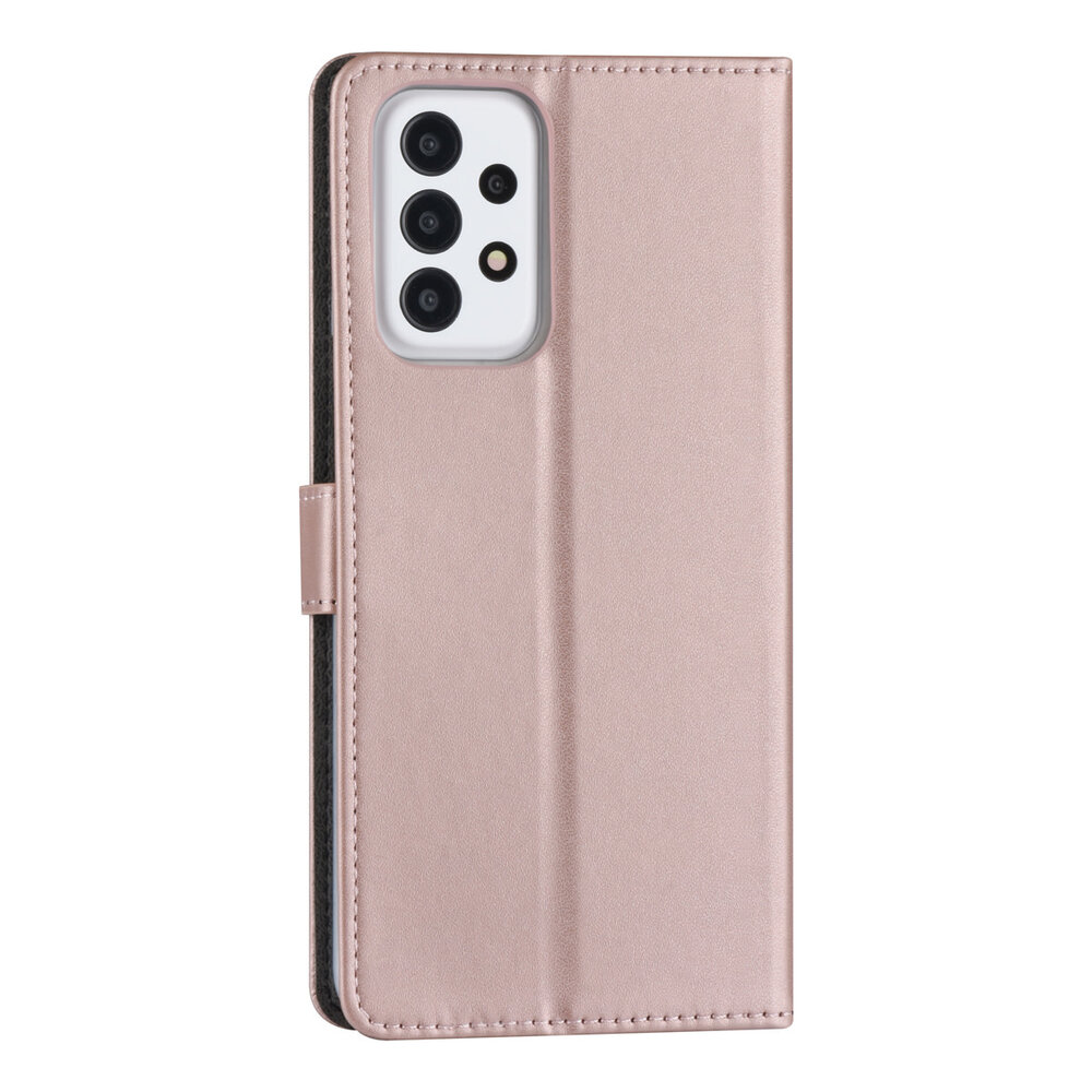 Samsung Galaxy A23 Book Case hoesje - Pasjeshouder voor 3 pasjes - Magneetsluiting - Rose Gold Samsung Galaxy A23 Book Case hoesje - Pasjeshouder voor 3 pasjes - Magneetsluiting - Rose Gold