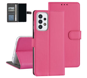 Samsung Galaxy A23 Book Case hoesje - Pasjeshouder voor 3 pasjes - Magneetsluiting - Felroze Samsung Galaxy A23 Book Case hoesje - Pasjeshouder voor 3 pasjes - Magneetsluiting - Felroze