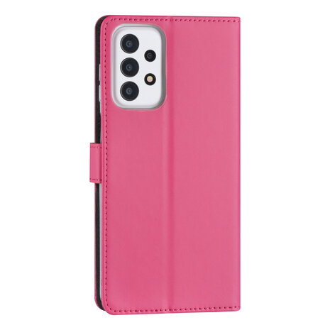 Samsung Galaxy A23 Book Case hoesje - Pasjeshouder voor 3 pasjes - Magneetsluiting - Felroze Samsung Galaxy A23 Book Case hoesje - Pasjeshouder voor 3 pasjes - Magneetsluiting - Felroze