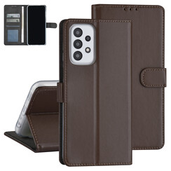 Étui Samsung Galaxy A23 - Porte-cartes pour 3 cartes - Fermeture magnétique - Marron