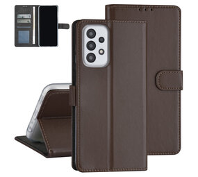 Samsung Galaxy A23 Book Case hoesje - Pasjeshouder voor 3 pasjes - Magneetsluiting - Bruin Samsung Galaxy A23 Book Case hoesje - Pasjeshouder voor 3 pasjes - Magneetsluiting - Bruin
