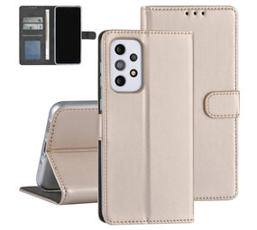 Samsung Galaxy A33 5G Book-Case hul - Kartenhalter für 3 Karten - Magnetverschluss - Gold Samsung Galaxy A33 5G Book-Case hul - Kartenhalter für 3 Karten - Magnetverschluss - Gold