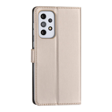Samsung Galaxy A33 5G Book-Case hul - Kartenhalter für 3 Karten - Magnetverschluss - Gold Samsung Galaxy A33 5G Book-Case hul - Kartenhalter für 3 Karten - Magnetverschluss - Gold
