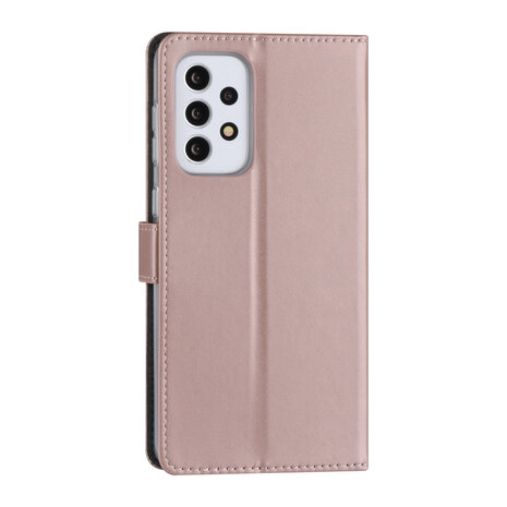 Samsung Galaxy A33 5G Book-Case hul - Kartenhalter für 3 Karten - Magnetverschluss - Rose Gold Samsung Galaxy A33 5G Book-Case hul - Kartenhalter für 3 Karten - Magnetverschluss - Rose Gold