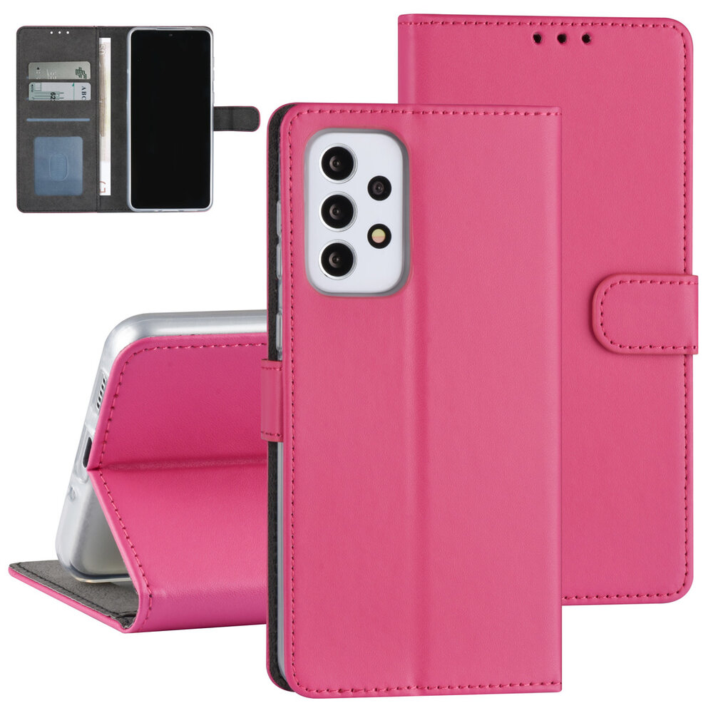 Samsung Galaxy A33 5G Case - Card holder for 3 cards - Magnetic closure - Hot Pink Samsung Galaxy A33 5G Case - Card holder for 3 cards - Magnetic closure - Hot Pink