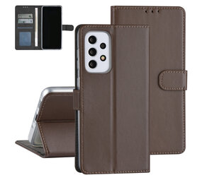 Samsung Galaxy A33 5G Book Case hoesje - Pasjeshouder voor 3 pasjes - Magneetsluiting - Bruin Samsung Galaxy A33 5G Book Case hoesje - Pasjeshouder voor 3 pasjes - Magneetsluiting - Bruin