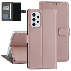 Étui Samsung Galaxy A73 5G - Porte-cartes pour 3 cartes - Fermeture magnétique - Rose Gold