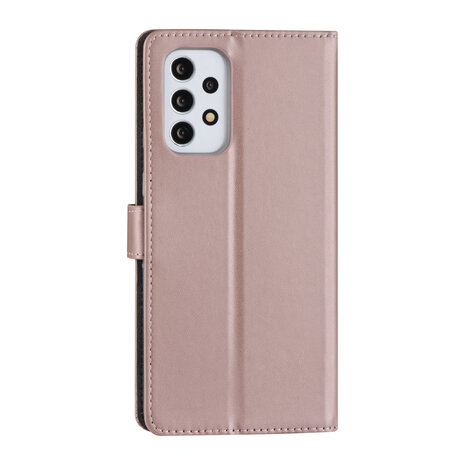 Samsung Galaxy A73 5G Case - Card holder for 3 cards - Magnetic closure - Rose Gold Samsung Galaxy A73 5G Case - Card holder for 3 cards - Magnetic closure - Rose Gold