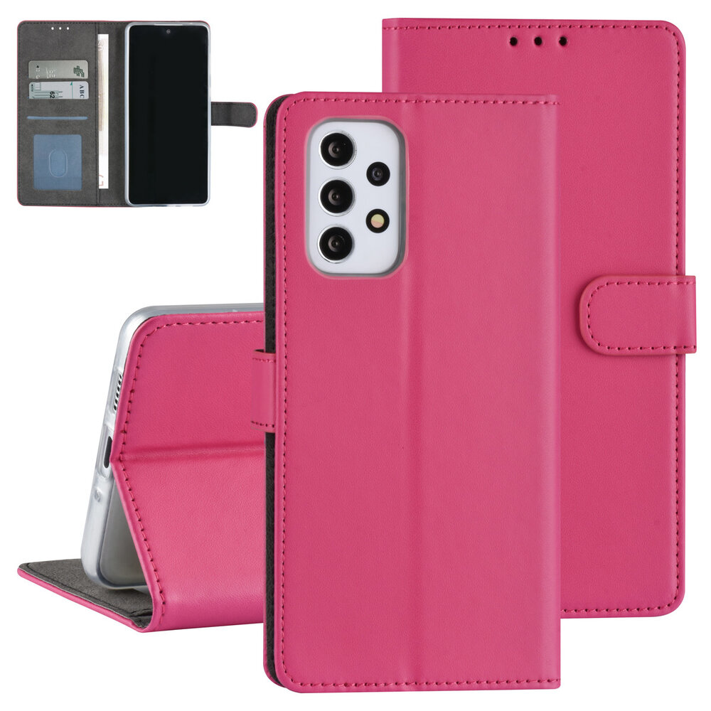 Samsung Galaxy A73 5G Case - Card holder for 3 cards - Magnetic closure - Hot Pink Samsung Galaxy A73 5G Case - Card holder for 3 cards - Magnetic closure - Hot Pink