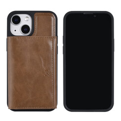 UNIQ Accessory iPhone 13 Mini Hardcase Backcover - with removable card holder - Dark Brown