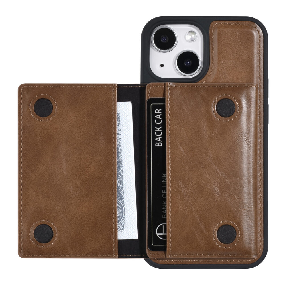 UNIQ Accessory UNIQ Accessory iPhone 13 Mini Backcover hoesje - met afneembare Pasjeshouder - DonkerBruin UNIQ Accessory UNIQ Accessory iPhone 13 Mini Backcover hoesje - met afneembare Pasjeshouder - DonkerBruin