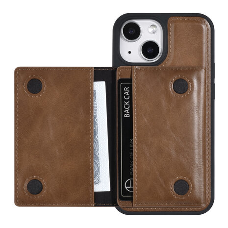 UNIQ Accessory UNIQ Accessory iPhone 13 Mini Backcover hoesje - met afneembare Pasjeshouder - DonkerBruin UNIQ Accessory UNIQ Accessory iPhone 13 Mini Backcover hoesje - met afneembare Pasjeshouder - DonkerBruin