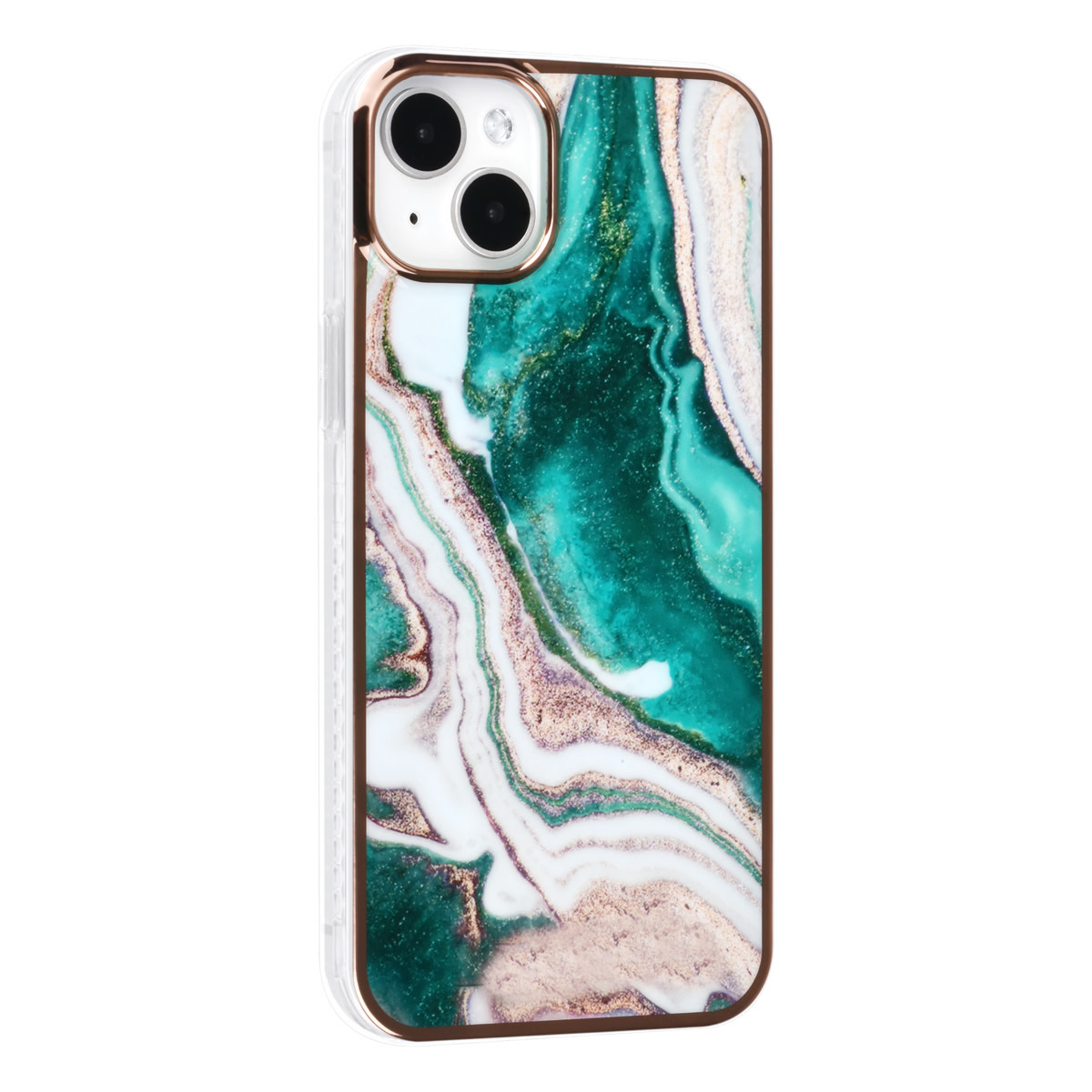 UNIQ Accessory UNIQ Accessory iPhone 14 & 15 Plus TPU Backcover - Marble Green, foto 2 van 4