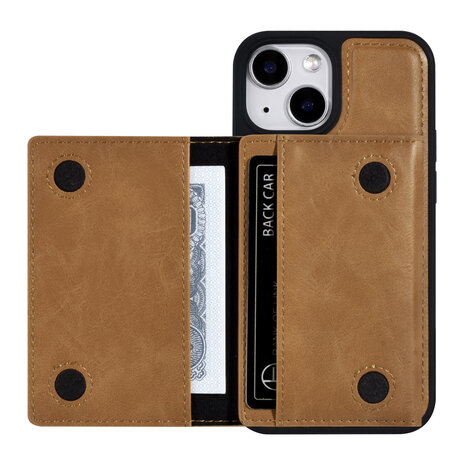 UNIQ Accessory UNIQ Accessory iPhone 13 Mini Backcover hoesje - met afneembare Pasjeshouder - LichtBruin UNIQ Accessory UNIQ Accessory iPhone 13 Mini Backcover hoesje - met afneembare Pasjeshouder - LichtBruin