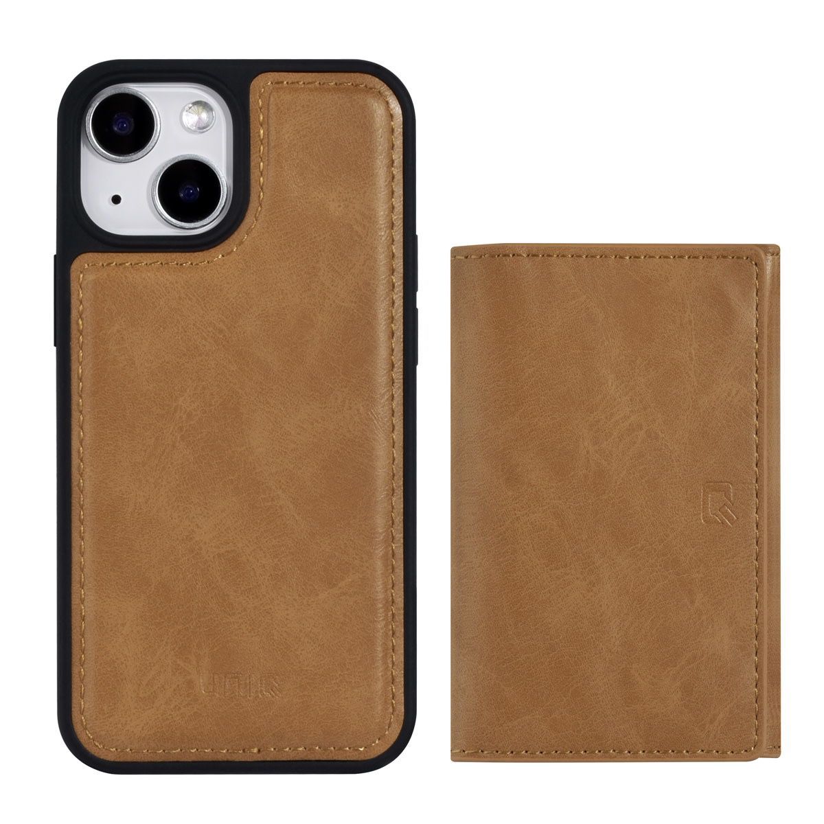 UNIQ Accessory UNIQ Accessory iPhone 13 Mini Backcover hoesje - met afneembare Pasjeshouder - LichtBruin, foto 4 van 5