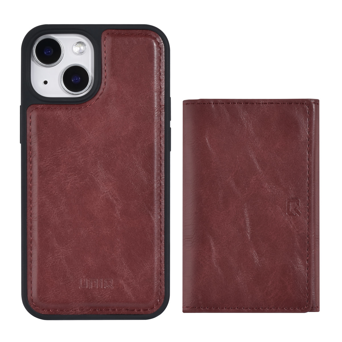 UNIQ Accessory UNIQ Accessory iPhone 13 Mini Backcover hoesje - met afneembare Pasjeshouder - Rood, foto 2 van 5