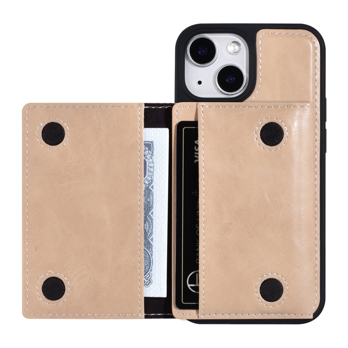UNIQ Accessory UNIQ Accessory iPhone 13 Mini Backcover hoesje - met afneembare Pasjeshouder - Goud, foto 4 van 5