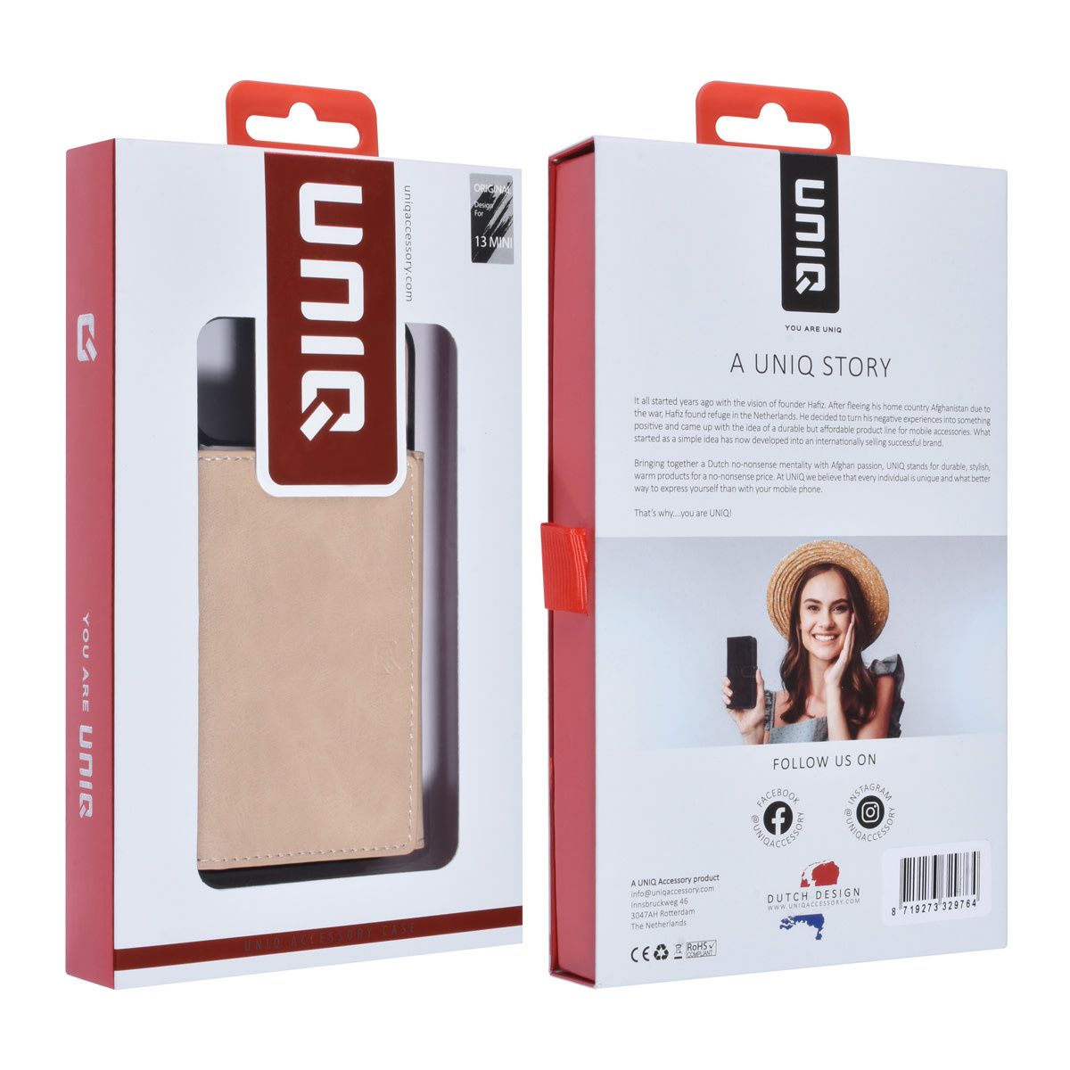 UNIQ Accessory UNIQ Accessory iPhone 13 Mini Backcover hoesje - met afneembare Pasjeshouder - Goud, foto 5 van 5