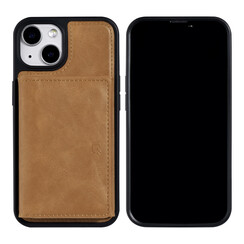 UNIQ Accessory iPhone 13 & 14 Hardcase Backcover - with removable card holder - Light Brown