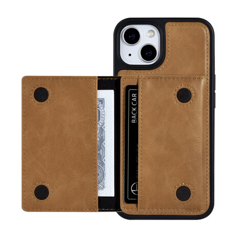 UNIQ Accessory UNIQ Accessory iPhone 13 & 14 Backcover hoesje - met afneembare Pasjeshouder - LichtBruin UNIQ Accessory UNIQ Accessory iPhone 13 & 14 Backcover hoesje - met afneembare Pasjeshouder - LichtBruin
