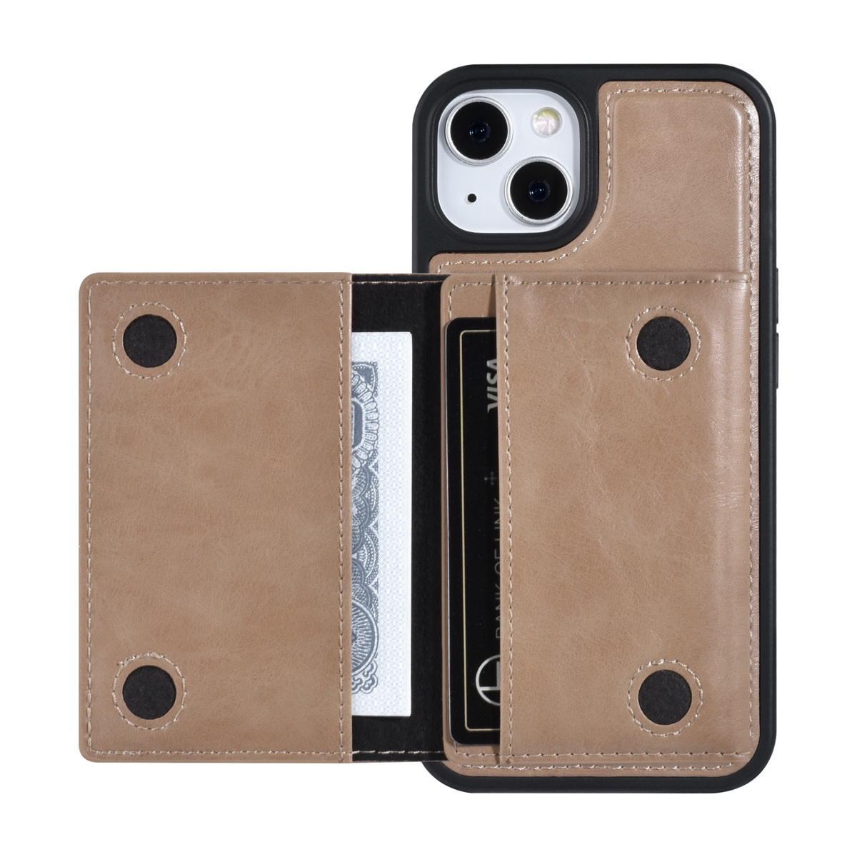 UNIQ Accessory UNIQ Accessory iPhone 13 & 14 Backcover hoesje - met afneembare Pasjeshouder - Rose Gold, foto 4 van 5
